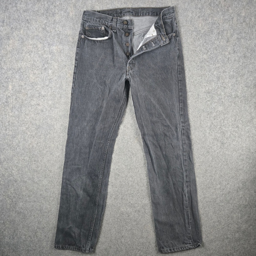 Vtg 80s Levis 501 Jeans Mens 31x32 (Fits 30x31) Black Button Fly Denim Made USA